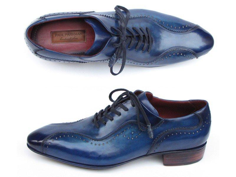 Paul Parkman ''84654-BLU'' Blue Genuine calfskin Lace-Up Casual Shoes.